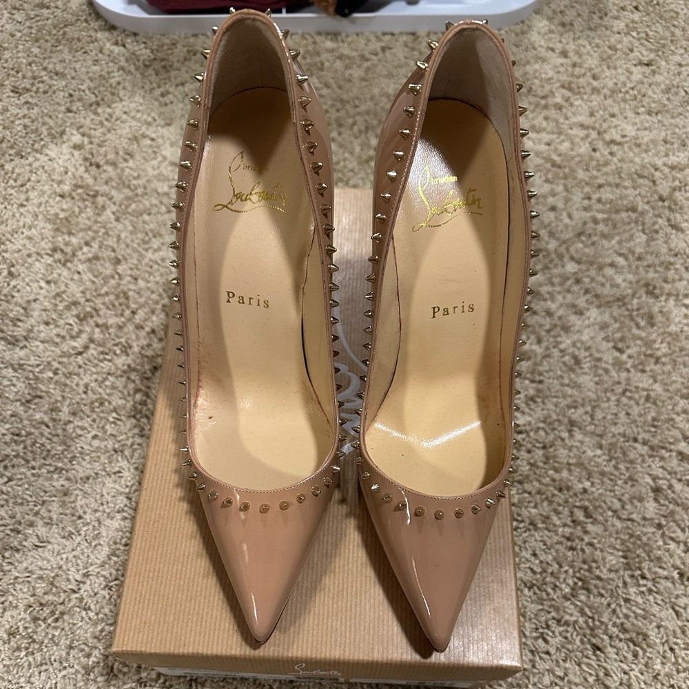 Christian Louboutin Beige Studded Heels